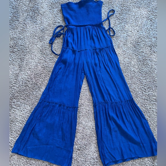 Love Tree Strapless wide leg boho style romper sz Medium - Picture 1 of 6